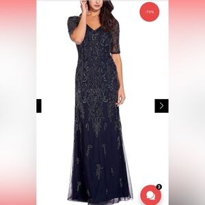 Adrianna Papell Elegant deep navy Evening Dress | Mother of the bride / groom